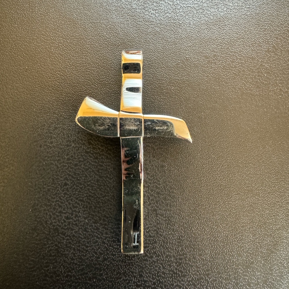 Rochet Stainless Steel Modernist Cross Pendant